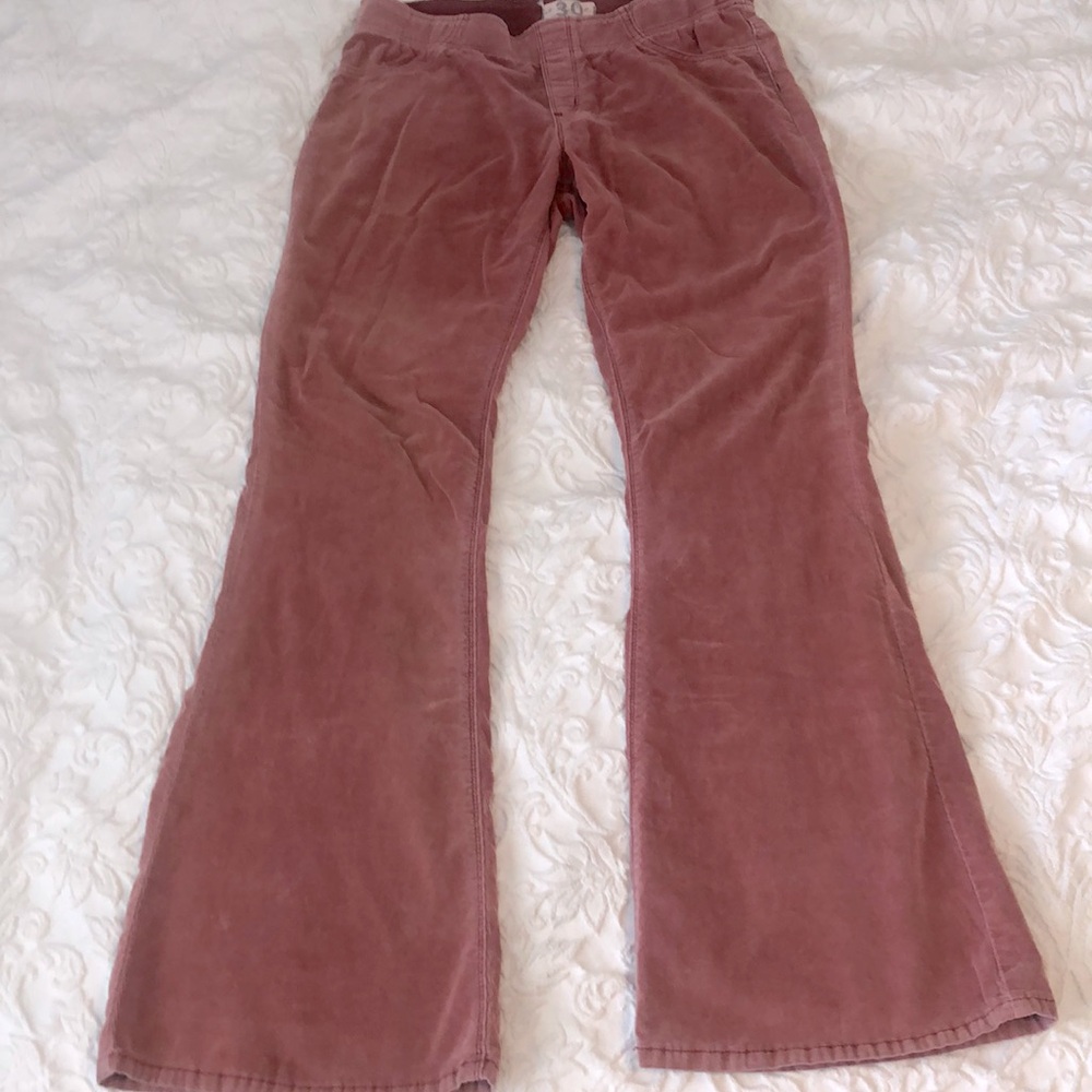 Free People We The Free Pull On Flare Corduroy Pants Pink Women Size 30 Boho